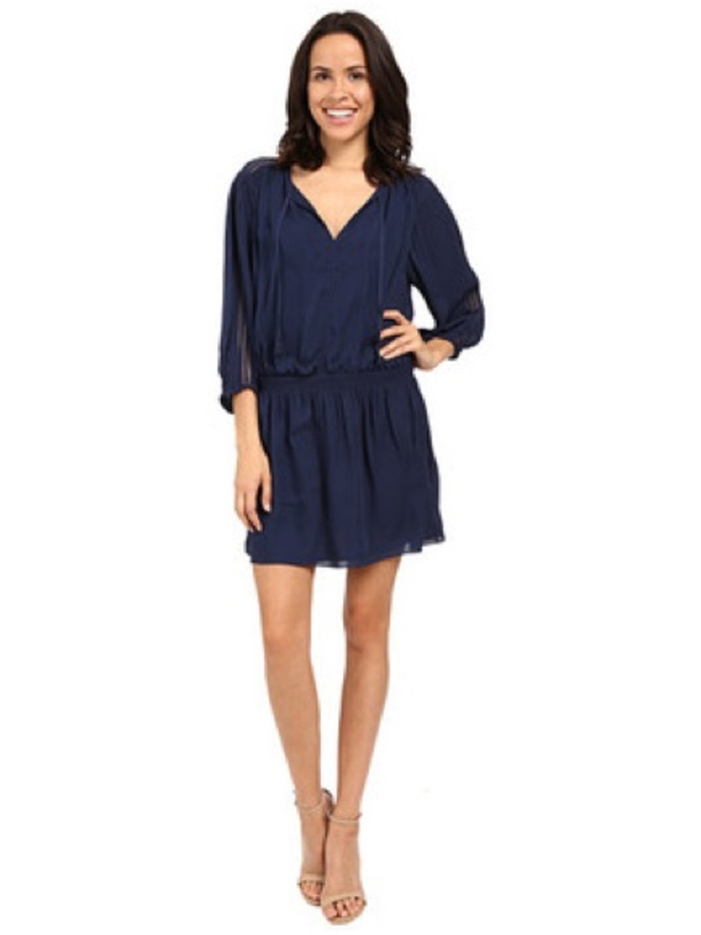 Joie Baraz Navy Silk Mini Dress